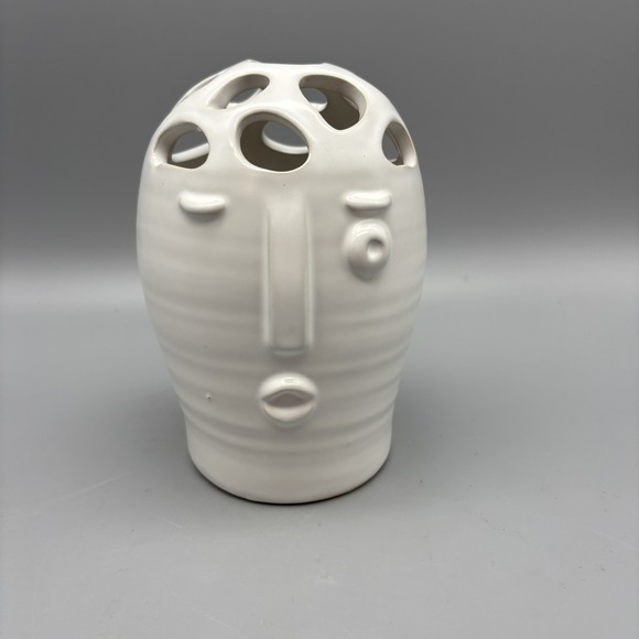 Picasso Modern Art Flower Bud Vase Face Flower Frog - Picture 1 of 8